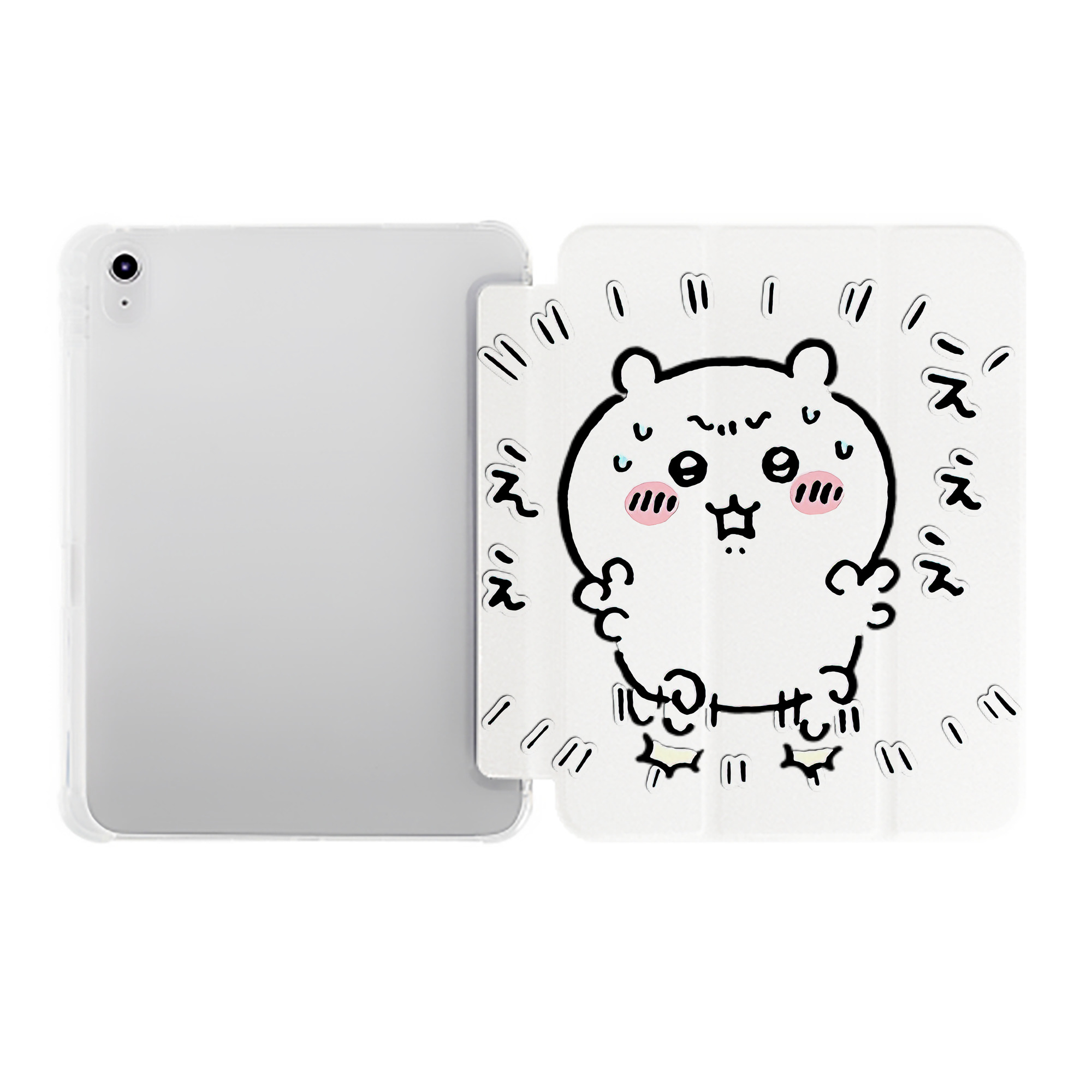 （画像用） ちいかわ ちいかわ Chii-kawa chiikawa IPad ケース ペン収納付き 三つ折りスタンド PUレザー×シリコン 対応機種9.5/10.5/10.9インチ